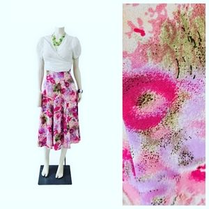 Floral Womens High Waisted Long Skirt